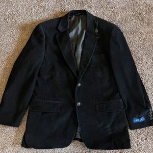 Haspel Mens Black Cotton Corduroy Blazer Two Button Sport Coat Frank‎ Stella 38S